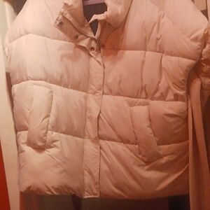 Cropped Cream Puffer Jacket – Lightweight Quilted Coat